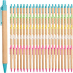 Eco Friendly Recycled Kraft Paper Pens Set Colorful Retractable Ballpoint Pens for Office & School