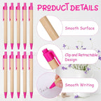 Eco Friendly Recycled Kraft Paper Pens Set Colorful Retractable Ballpoint Pens for Office & School