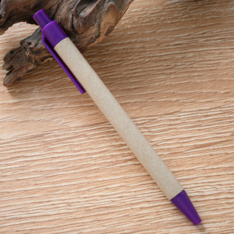 Eco Friendly Recycled Kraft Paper Pens Set Colorful Retractable Ballpoint Pens for Office & School
