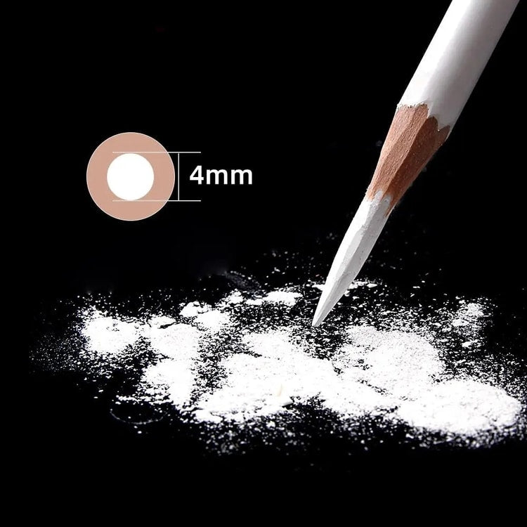 Professional White Charcoal Pencils for Sketch Highlight, White Drawing Pencils for Shading, Blending & Artwork