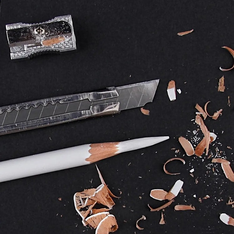 Professional White Charcoal Pencils for Sketch Highlight, White Drawing Pencils for Shading, Blending & Artwork