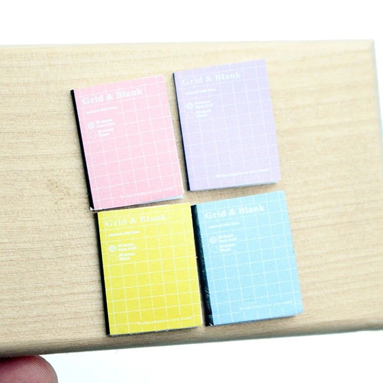 Mini Dollhouse Exercise Books Set – Cartoon Study Notebook Props 4pcs Miniature Decor