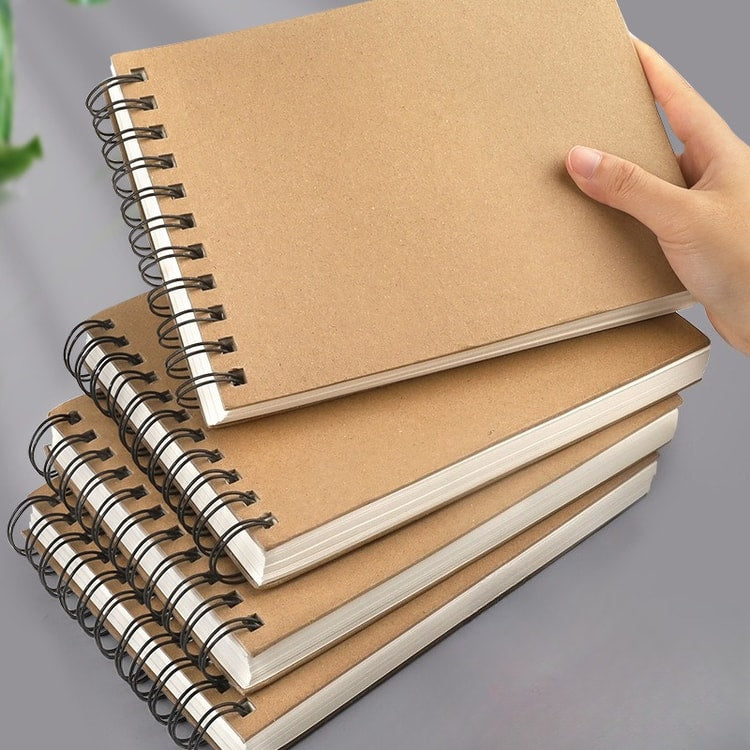 Vintage Loose Leaf Notebook, Watercolor Drawing Book, Multipurpose Scrapbooking Journal for Art, Travel, and Ideal