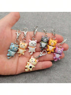 Cat Keychain For Men And Women Cartoon Accessories Durable Keyring With Lobster Clasp Decorative Gift For Bags Car Keys