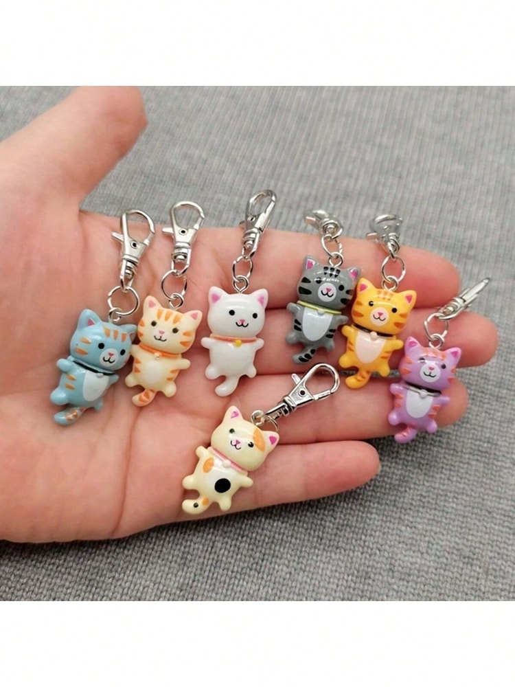 Cat Keychain For Men And Women Cartoon Accessories Durable Keyring With Lobster Clasp Decorative Gift For Bags Car Keys