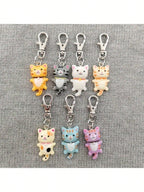Cat Keychain For Men And Women Cartoon Accessories Durable Keyring With Lobster Clasp Decorative Gift For Bags Car Keys