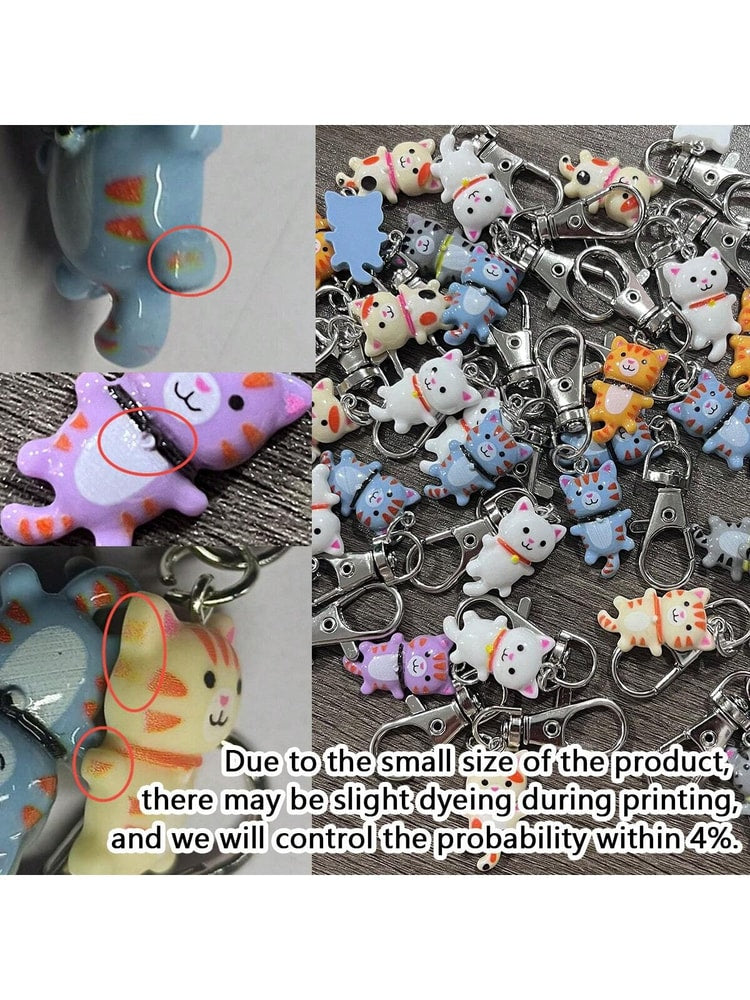 Cat Keychain For Men And Women Cartoon Accessories Durable Keyring With Lobster Clasp Decorative Gift For Bags Car Keys