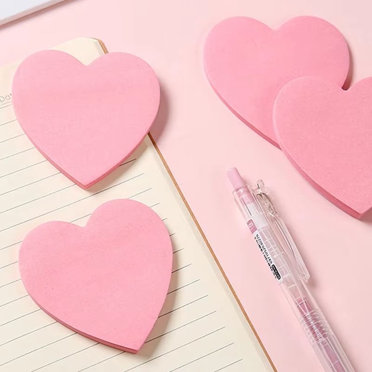 40 Sheets Heart Sticky Notes Notepad Self-Sticky Note Pads Notebook Planner Sticker for Office Stationery