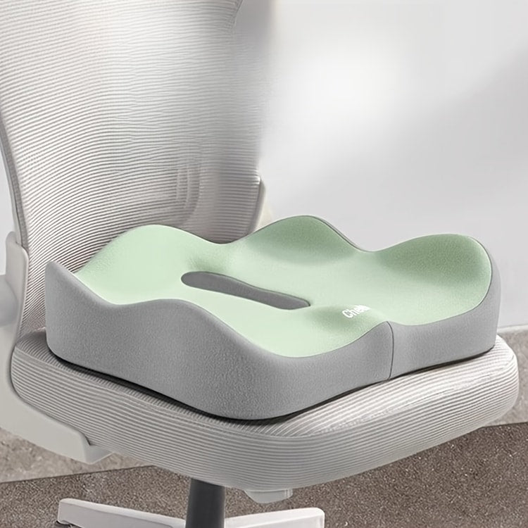Light Green & Grey Ergonomic Support, Washable Polyester, Car/Office Essentials