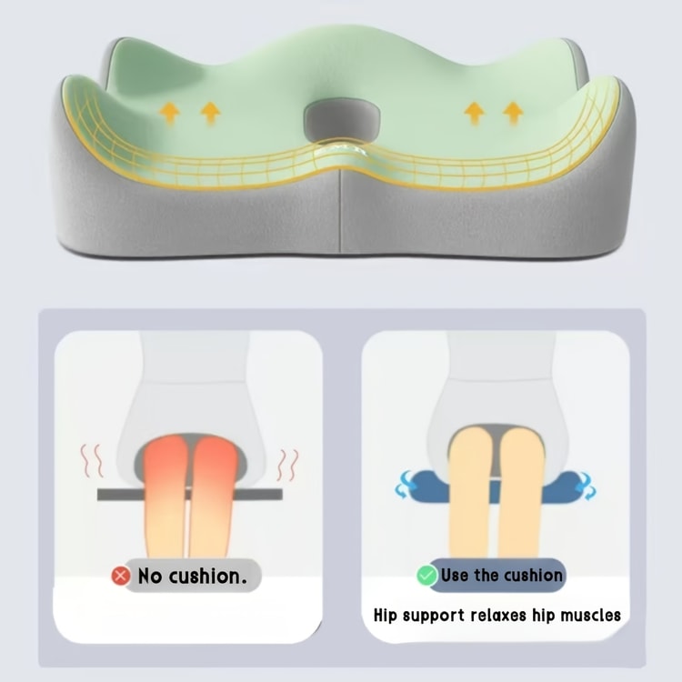Light Green & Grey Ergonomic Support, Washable Polyester, Car/Office Essentials