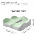 Light Green & Grey Ergonomic Support, Washable Polyester, Car/Office Essentials