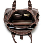 Vintage Mens Leather Briefcase & Laptop Crossbody Bag Large Capacity Business Travel Messenger