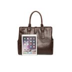 Vintage Mens Leather Briefcase & Laptop Crossbody Bag Large Capacity Business Travel Messenger