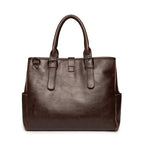 Vintage Mens Leather Briefcase & Laptop Crossbody Bag Large Capacity Business Travel Messenger