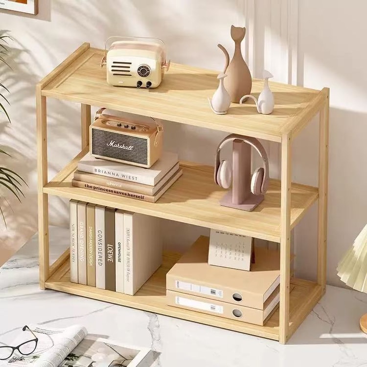 Multifunctional Office Desk Organizer, Wooden Storage Rack, School Supplies Desk Accessories