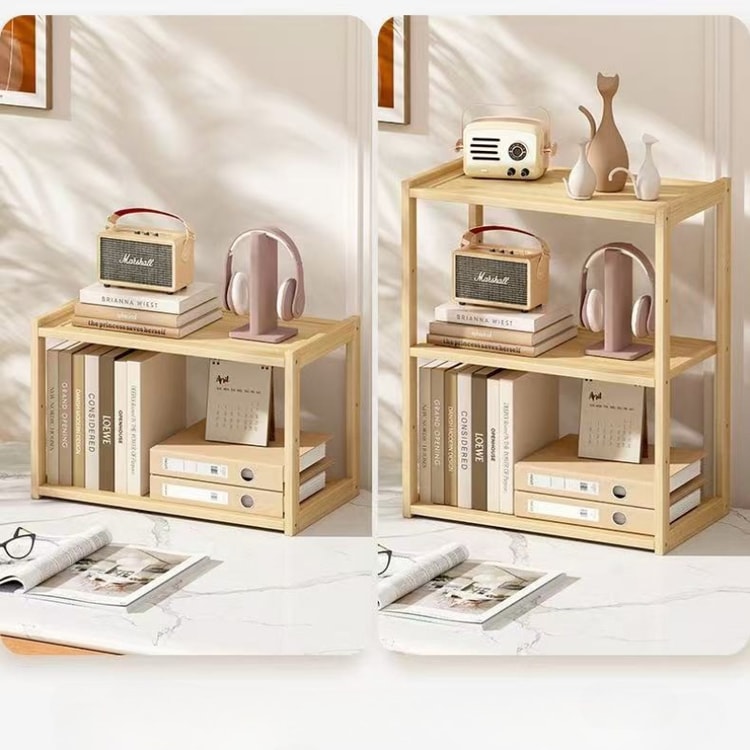 Multifunctional Office Desk Organizer, Wooden Storage Rack, School Supplies Desk Accessories