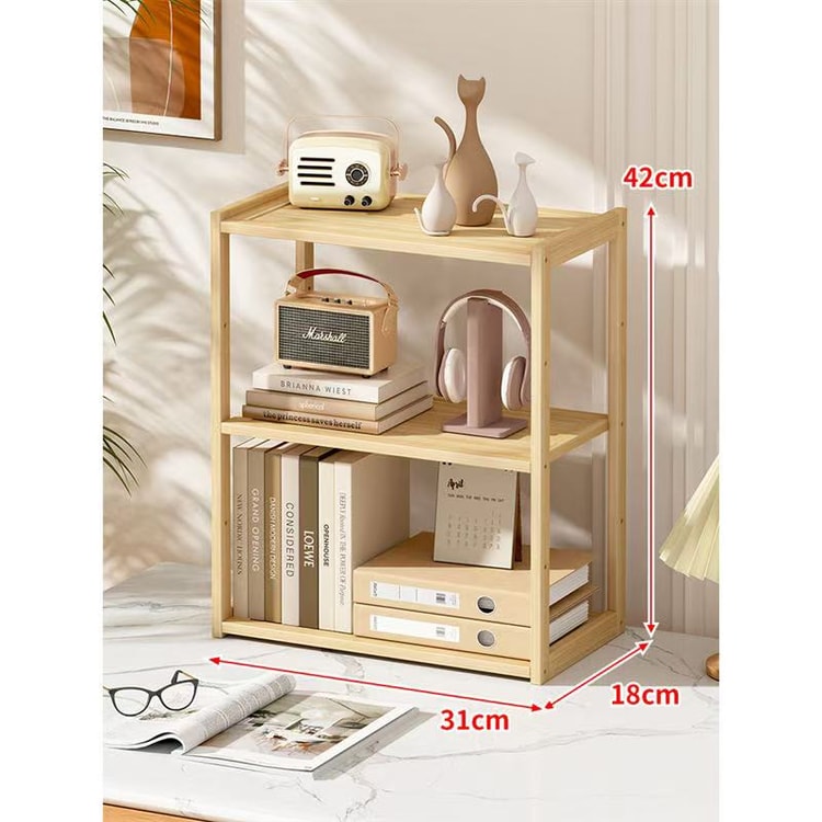 Multifunctional Office Desk Organizer, Wooden Storage Rack, School Supplies Desk Accessories