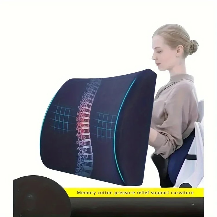 Premium Memory Foam Lumbar Support for Office Chair & Car Seat