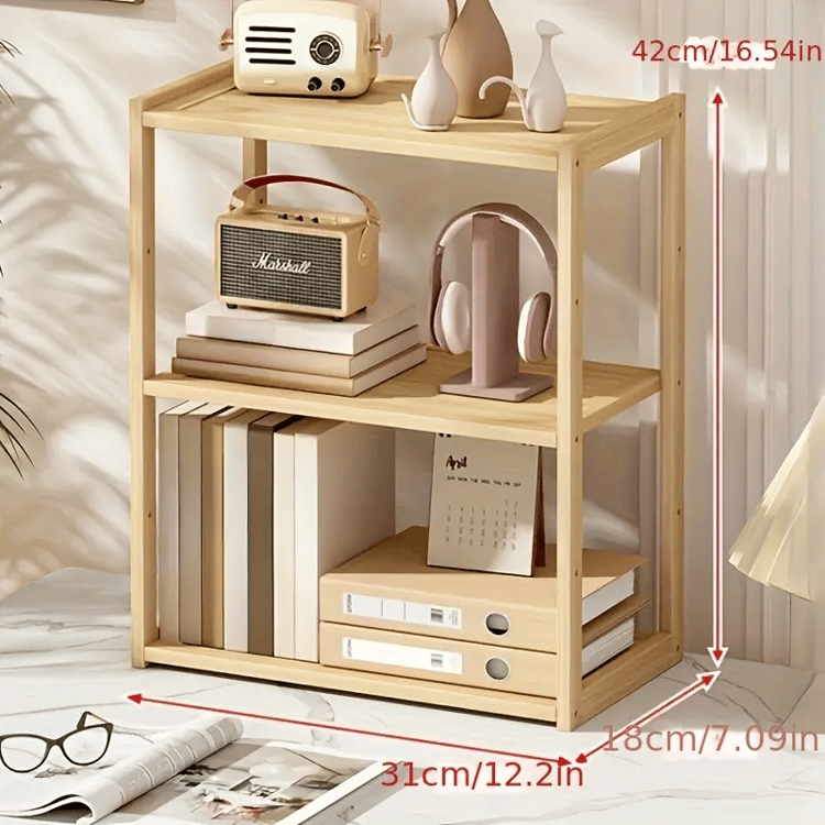 Multifunctional Office Desk Organizer, Wooden Storage Rack, School Supplies Desk Accessories