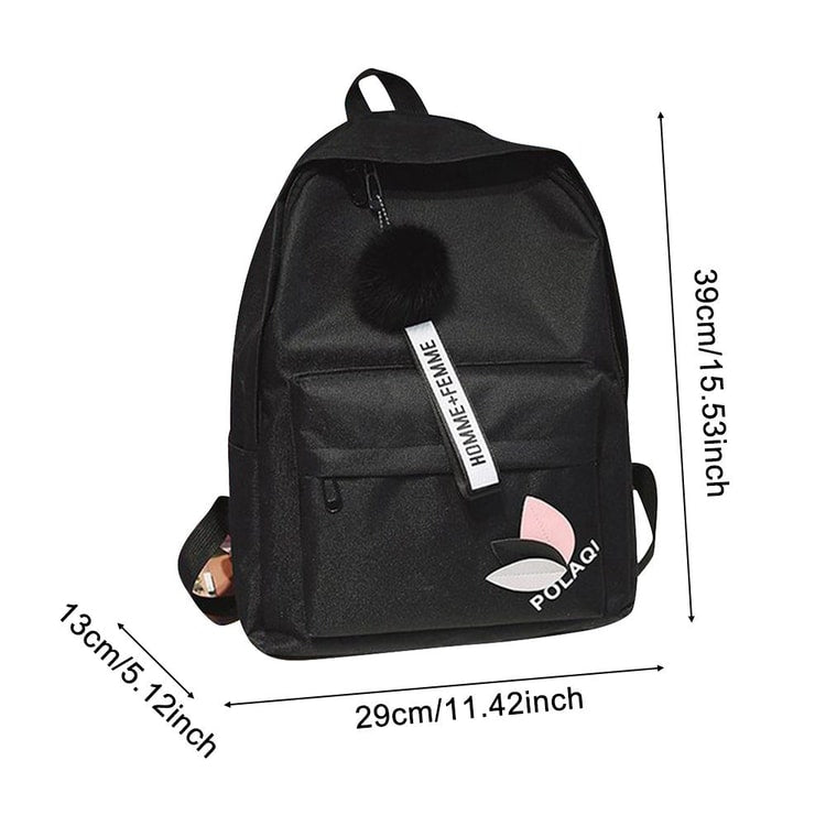 Leaf Print Backpack Large Capacity Women School Bag